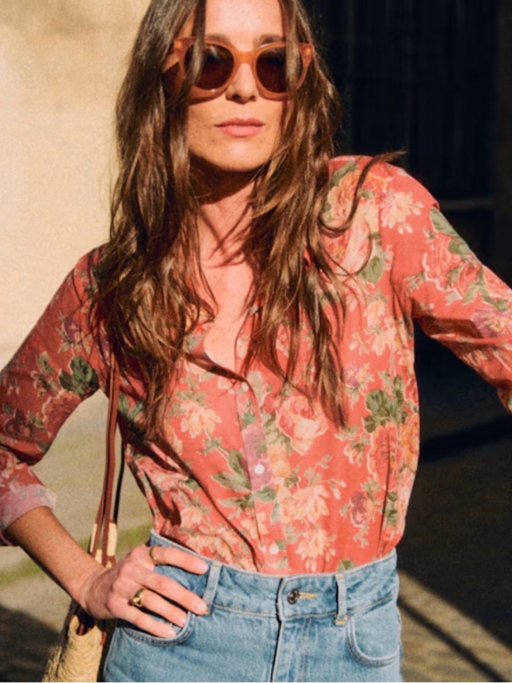 Sezane Pierro Shirt Almeria Print - Size 8 *See small flaw in photo.*